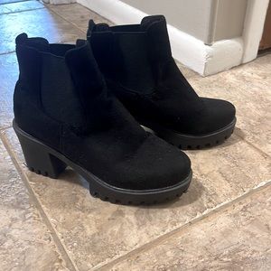 Black heeled booties